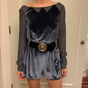 NWT backless velvet romper